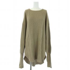 サーマルバックヘンリーネックカットソー 長袖 ベージュ