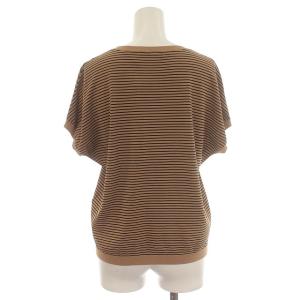 23区 21SS 半袖 ニット ボーダー カットソー 38 M 茶 ブラウン