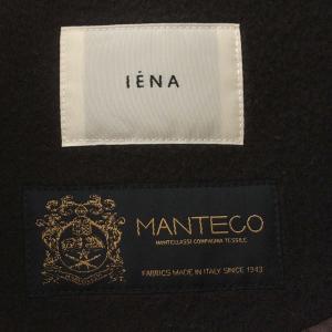 IENA ノーカラーコート ウール混 ロング コート 36 S 茶 ブラウン
