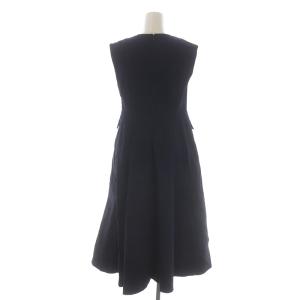 CELFORD 23SS バリエーションジャンパードレス ワンピース ミモレ ロング デニムライク Vネック フレア 38 M インディゴ