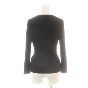 ANAYI 22SS アセテートポリエステルVネックカーディガン リブニット 長袖 36 S 黒 ブラック 10221816280