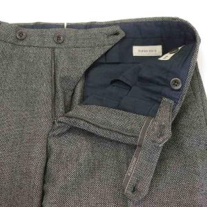 INCOTEX スラックス テーパードパンツ センタープレス スリムフィット 44 XS グレー 黒 ブラック