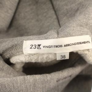 23区 21年製 パーカー スウェット 裏起毛 プルオーバー 38 M グレー