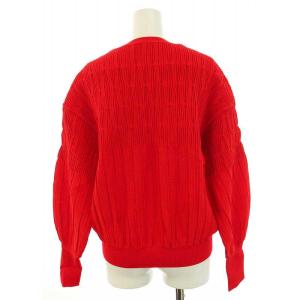 ADORE 22AW ジオメトリックニットプルオーバー セーター 長袖 38 M 赤 レッド タグ付き