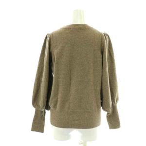 JOURNAL STANDARD 21AW ストレッチエアリーパフプルオーバー ニット セーター 長袖 クルーネック バルーンスリーブ ウール混 F 茶 ブラウン