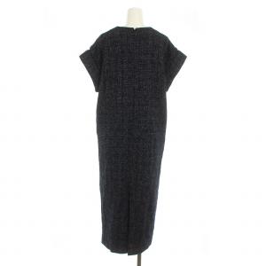 UNITED ARROWS 23SS ミックスツイード ジャンパースカート ジャンスカ ワンピース ミモレ ロング フレンチスリーブ Vネック 36 S