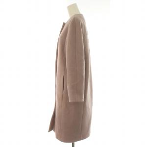 ANAYI 21AW ノーカラーコート ロング ウール 36 S くすみピンク