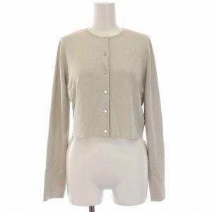 23AW 総針カーディガン ニット クルーネック 長袖 F シルバー