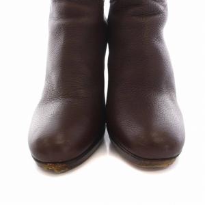 miumiu ロングブーツ ニーハイ ヒール レザー 37 23.5cm 茶 ブラウン