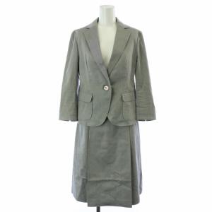 スーツ フォーマル セットアップ 上下 2点セット テーラードジャケット 背抜き 七分袖 ボックスプリーツスカート ひざ丈