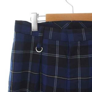 MONKEY TIME ネイビーチェックワイド1Pパンツ NAVY CHECK WIDE 1P PANTS テーパードパンツ ジップフライ タック