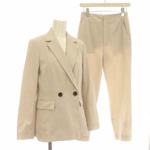 スーツ セットアップ リネン混 ダブル ジャケット パンツ 36 S ベージュ /G