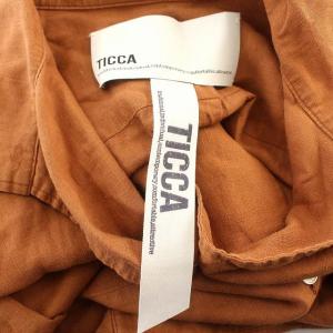 TICCA リネン シャツワンピース ノースリーブ ワンピース ロング 麻100％ F 茶 ブラウン