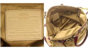 COACH マディソン ハンドバッグ ショルダーバッグ 2WAY 18649 ナイロン ベージュ ボルドー