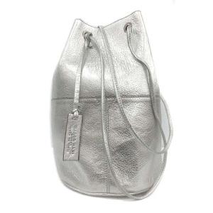 marco masi 巾着 ショルダーバッグ レザー シルバー