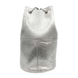 marco masi 巾着 ショルダーバッグ レザー シルバー