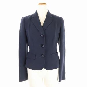 ELISA スーツ セットアップ 上下 テーラードジャケット 総裏地 3B スカート フレア インバーテッド 切替 レース 膝丈 2 紺