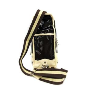 Orobianco ボディバッグ ショルダーバッグ ロゴ バイカラー 茶 ブラウン 白 ホワイト