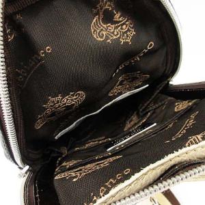 Orobianco ボディバッグ ショルダーバッグ ロゴ バイカラー 茶 ブラウン 白 ホワイト