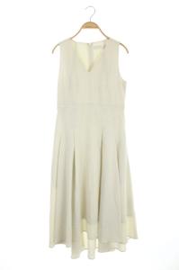 20SS リネンライクワンピース ノースリーブ ロング マキシ ホワイト