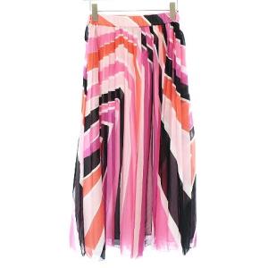 Diagram GRACE CONTINENTAL 19SS ストライププリーツスカート ロング マキシ イージー 36 ピンク ブラック オレンジ