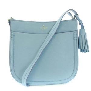 カウレザーショルダーバッグ ブルー