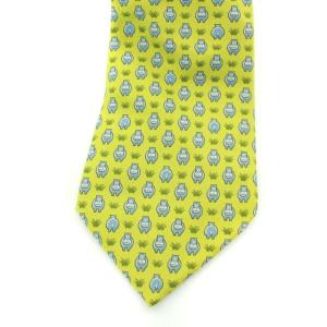 HERMES 牛柄シルクネクタイ グリーン