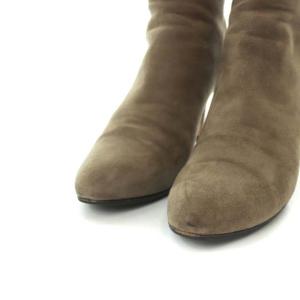 PELLICO ショートブーツ ブーティー ピンヒール ジップアップ スエード 36.5 ベージュ