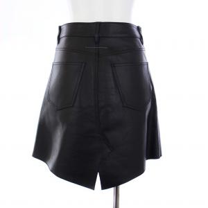 MM6 Maison Margiela レザースカート 38 ブラック S52MA0157