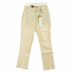 × コエル COEL スリットデニムパンツ ジーンズ ジーパン ジッパーフライ 25 S アイボリー 180307056