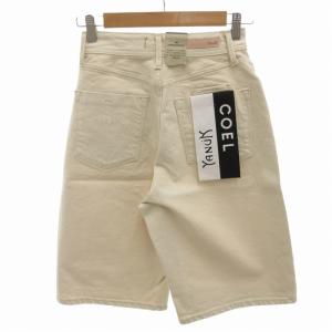 YANUK × コエル COEL ハーフデニムパンツ ジーンズ ジーパン ジッパーフライ 23 XS アイボリー 181107028