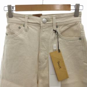 YANUK × コエル COEL ハーフデニムパンツ ジーンズ ジーパン ジッパーフライ 23 XS アイボリー 181107028