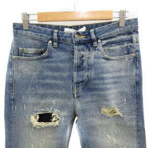 GOLDEN GOOSE スキニーパンツ デニムパンツ ジーンズ ジーパン ボタンフライ ダメージ加工 26 M 青 ブルー