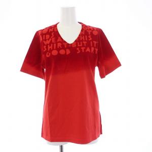 タグ付き 2018年製 AIDS Tシャツ カットソー 半袖 Vネック ロゴ S 赤 レッド S32GJ0007