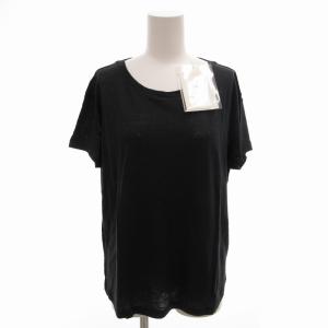 2018年製 Tシャツ カットソー 半袖 リネン 麻 XS 黒 ブラック /FT2 0830 GY21