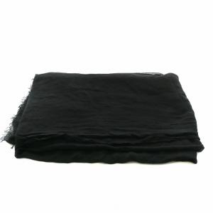 Faliero Sarti ストール フリンジ モダール シルク混 絹混 黒 ブラック