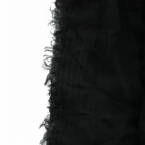 Faliero Sarti ストール フリンジ モダール シルク混 絹混 黒 ブラック