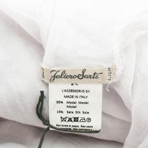 Faliero Sarti ストール フリンジ モダール シルク混 絹混 ライトパープル