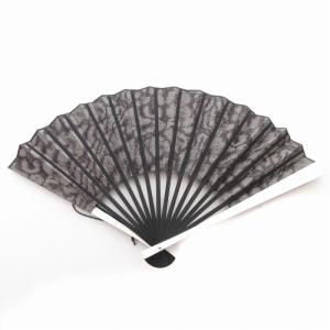 Roen 1 ×白竹堂 コラボ 扇子 アルミ骨セット レオパード柄 ヒョウ柄 黒 ブラック /BL7 0830 TZ