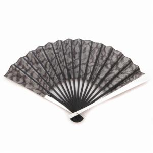 Roen 1 ×白竹堂 コラボ 扇子 アルミ骨セット レオパード柄 ヒョウ柄 黒 ブラック /BL8 0830 TZ