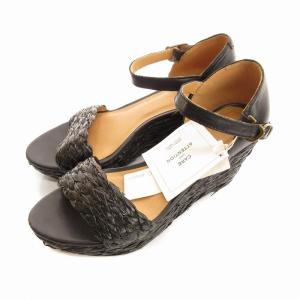 Senso unico MIC project タグ付き ストラップサンダル ウエッジソール 65 23.5cm 02 黒 ブラック