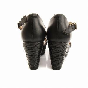 Senso unico MIC project ストラップサンダル ウエッジソール 60 23cm 02 黒 ブラック 04131209