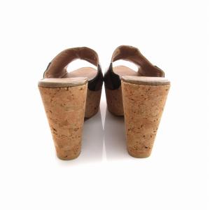 Senso unico fxa FERRIRA ミュール サンダル ウエッジソール エナメル 65 37 23cm 32 茶 ブラウン