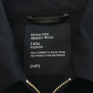 SHIPS スーパー140 リラックス ジップアップ ブルゾン ジャケット S 紺 ネイビー 114-04-0348