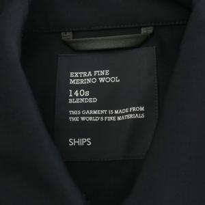 SHIPS スーパー140 リラックス ジップアップ ブルゾン ジャケット S 紺 ネイビー 114-04-0348