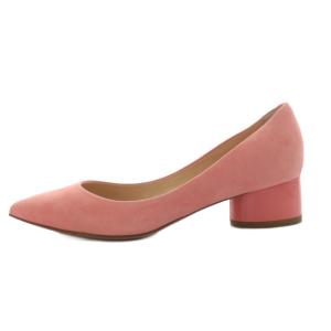 PELLICO ANDREA35 パンプス ポインテッドトゥ チャンキーヒール スエード 35.5 ピンク /AN3