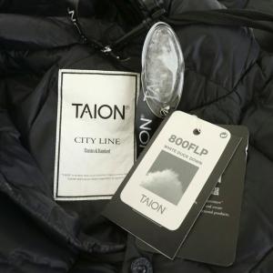 TAION インナーダウン ダウンジャケット フード ナイロン アウター S 黒 ブラック TAION-106BCI