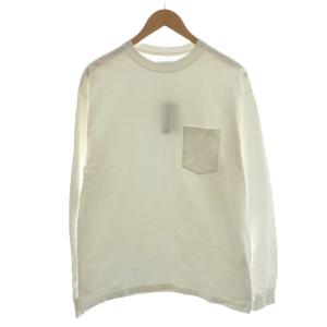スビンコットン 度詰め吊り天竺ポケット付きロンT Tシャツ カットソー 長袖 5 白 ホワイト CSLM-105M