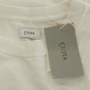 CIOTA スビンコットン 度詰め吊り天竺ポケット付きロンT Tシャツ カットソー 長袖 5 白 ホワイト CSLM-105M