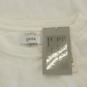 CIOTA スビンコットン 度詰め吊り天竺ポケット付きロンT Tシャツ カットソー 長袖 5 白 ホワイト CSLM-105M